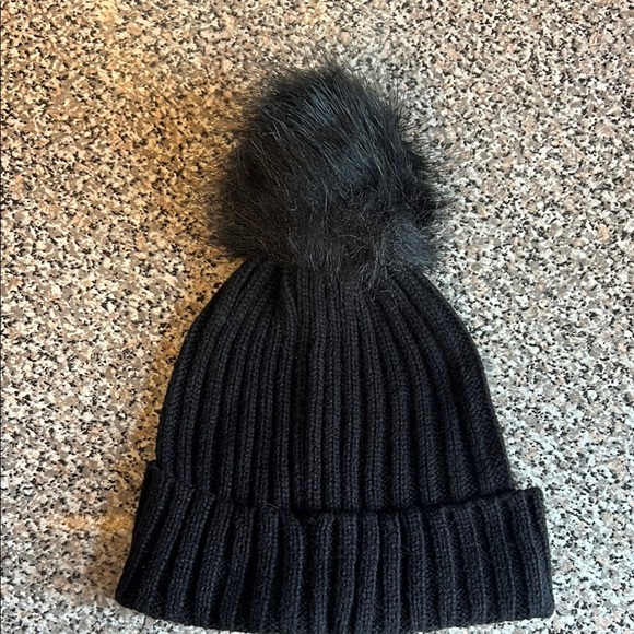 Calvin Klein Black Knit Beanie with Pom - Picture 3 of 3